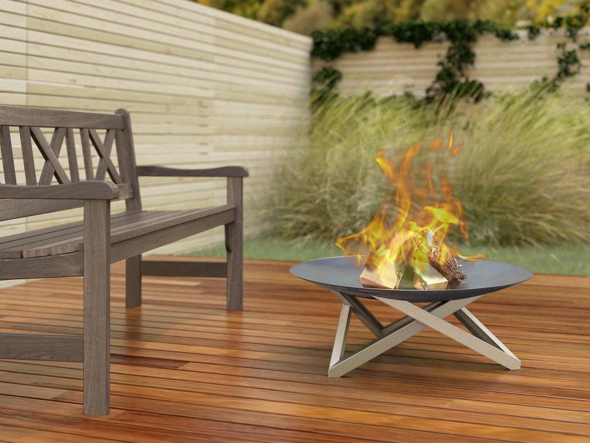 Feuerschale Futura XXL - Edelstahlfarben/Rostfarben, Basics, Metall (58/58/20cm)