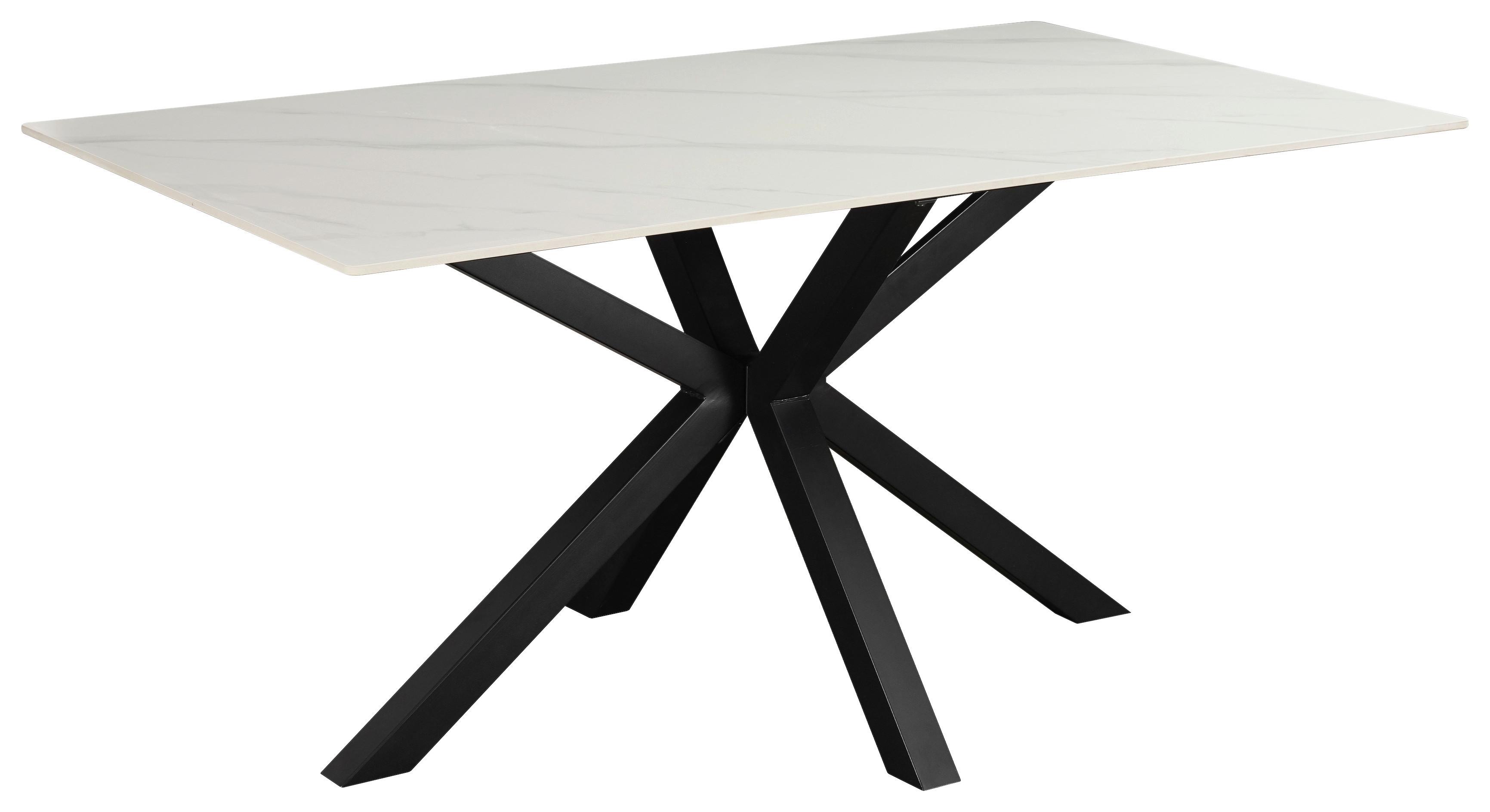 Esstisch Romana 160x76x90 cm Schwarz/Weiß