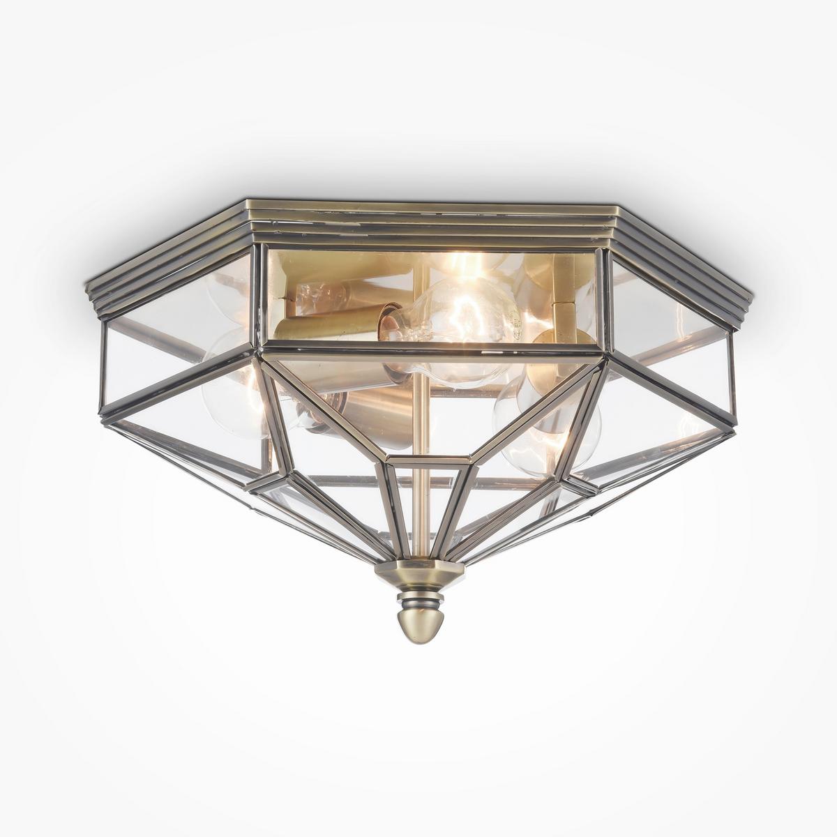 Deckenleuchte Zeil - Transparent/Bronzefarben, Trend, Metall (35.2/19.2cm) - MAYTONI