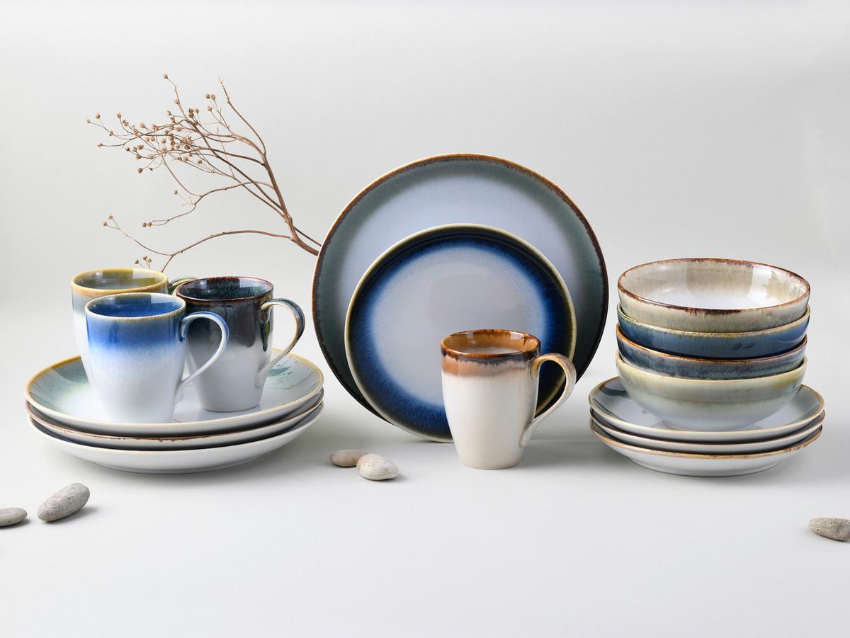Kombiservice Keramik 4 Personen Geschirr Set - Multicolor, Basics, Keramik (34/31/33cm) - Creatable
