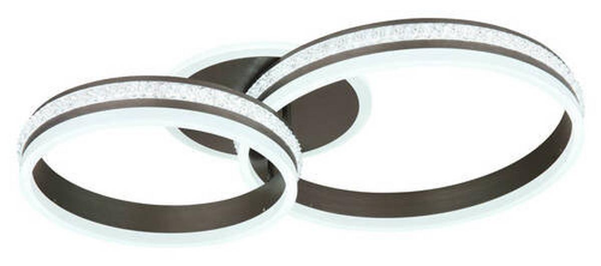 LED-Deckenleuchte 67314-50 - Klar/Titanfarben, Design, Kunststoff/Metall (65/40/14cm) - Globo