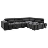 Sedacia súprava IBA, pravá, antracitová, bez funkcií - antracitová/chrómová, Lifestyle, textil (323/73/222cm) - Premium Living