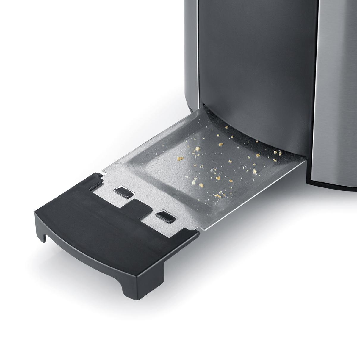 Toaster At2589 Mit Brötchenaufsatz - Silberfarben/Schwarz, MODERN, Metall (26,5/19,5/18cm) - Severin