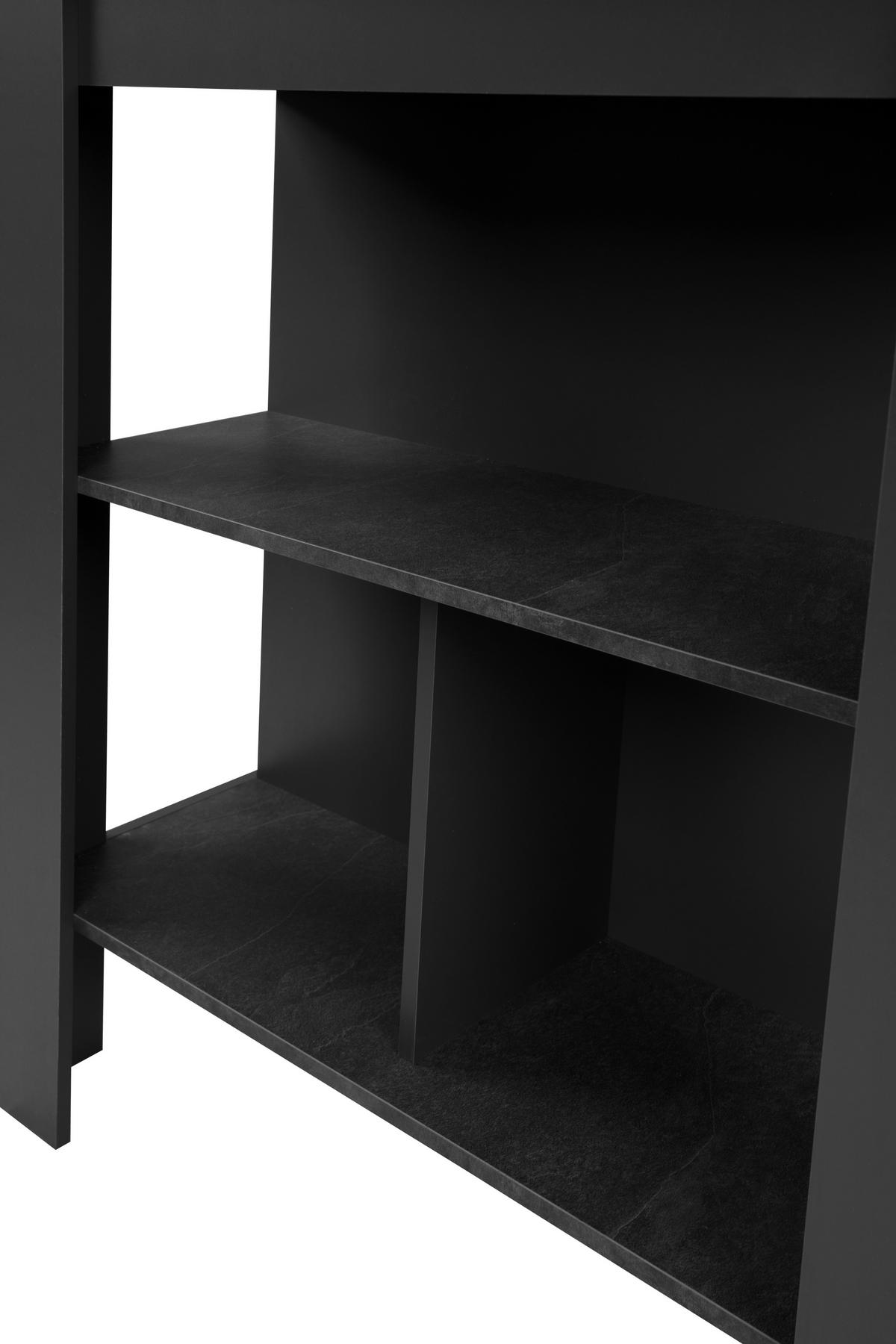 Bartisch Atlanta Anthrazit Dekor, B: 92 Cm - Schieferfarben/Anthrazit, Basics, Holzwerkstoff (92/106/68cm)