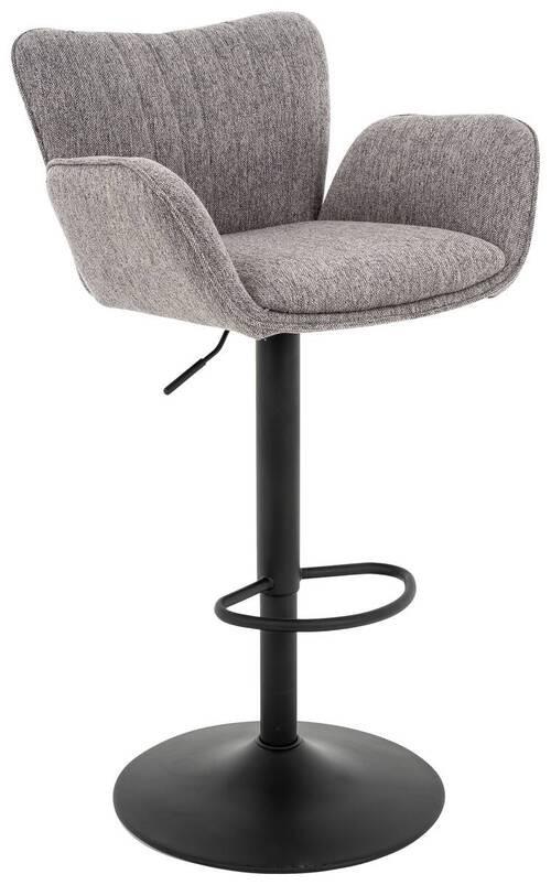 Barhocker Oslo - Schwarz/Grau, MODERN, Textil/Metall (59/111/53cm)