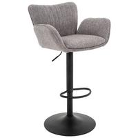 Barhocker Oslo - Schwarz/Grau, MODERN, Textil/Metall (59/111/53cm)