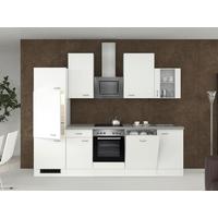 Küchenzeile Wito M. Geräten 280 Cm Weiß/grau Modern - Hellgrau/Weiß, MODERN, Glas/Holzwerkstoff (280cm) - FlexWell