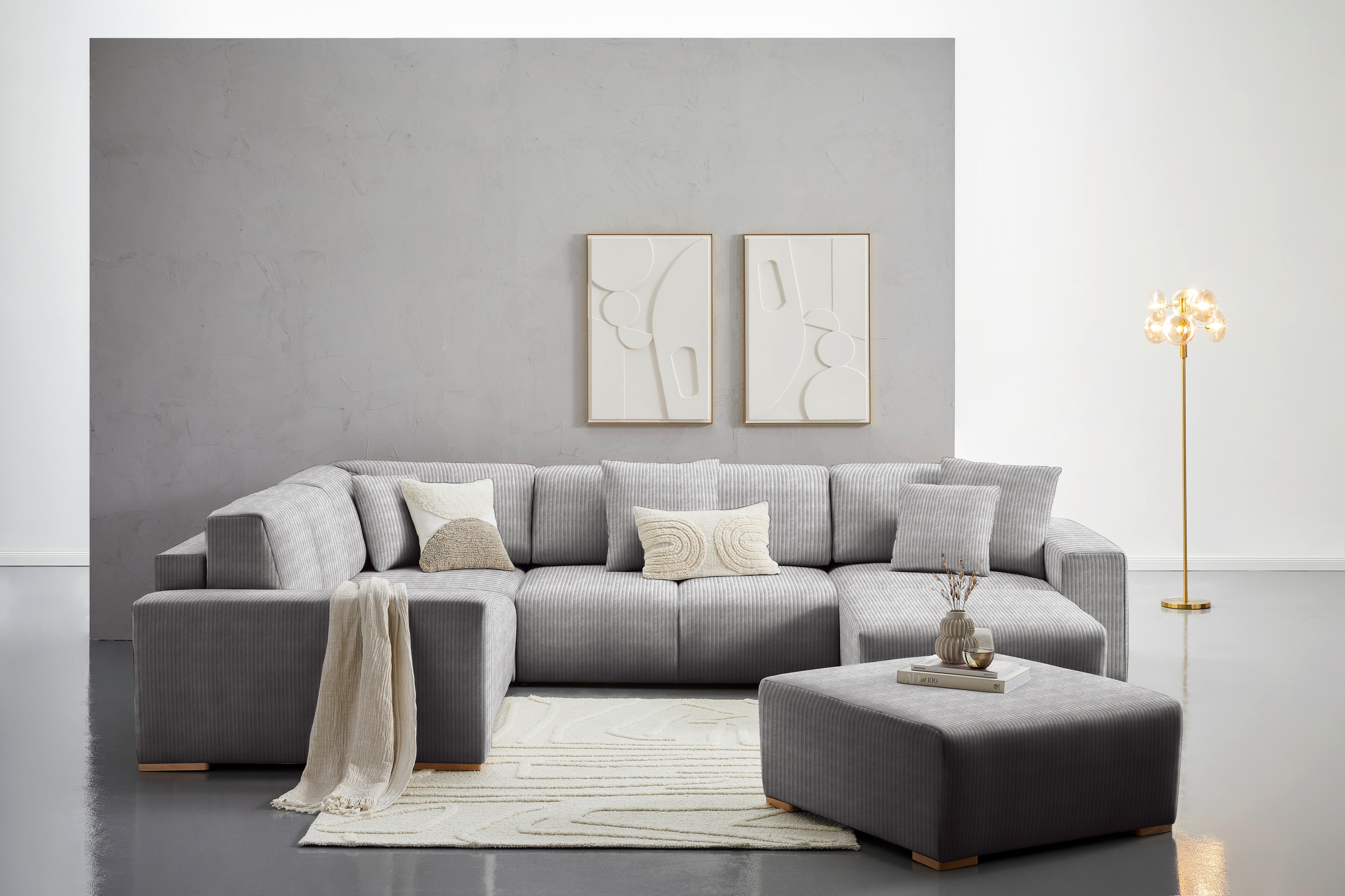 Hocker Vouge Grau Bxhxt: 101x44x92 Cm - Buchefarben/Grau, KONVENTIONELL, Textil (101/44/92cm) - Livetastic