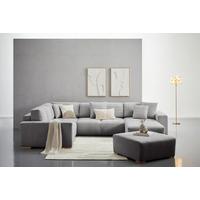 Hocker Vouge Grau BxHxT: 101x44x92 cm - Buchefarben/Grau, KONVENTIONELL, Textil (101/44/92cm) - Livetastic