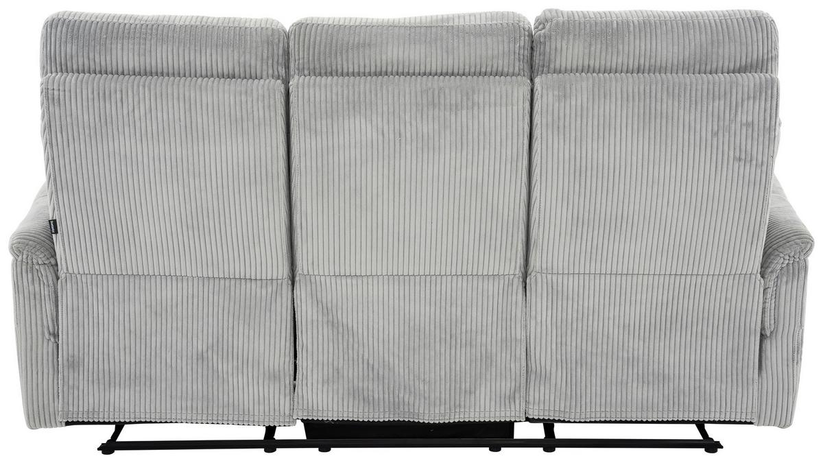 3-Sitzer-Sofa Xeno Hellgrau B: 184 cm - Hellgrau/Schwarz, Design, Textil/Metall (184/108/89cm) - Livetastic