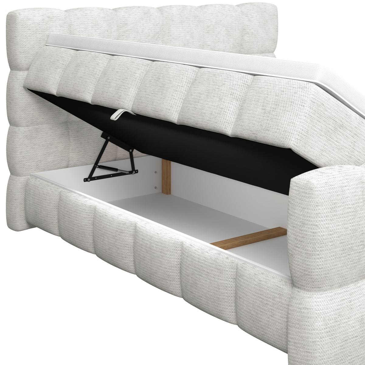 Boxspringbett Brisbane inkl. Bettkasten 180x200 - Creme/Schwarz, Trend, Holz/Holzwerkstoff (180/200cm) - Sembella