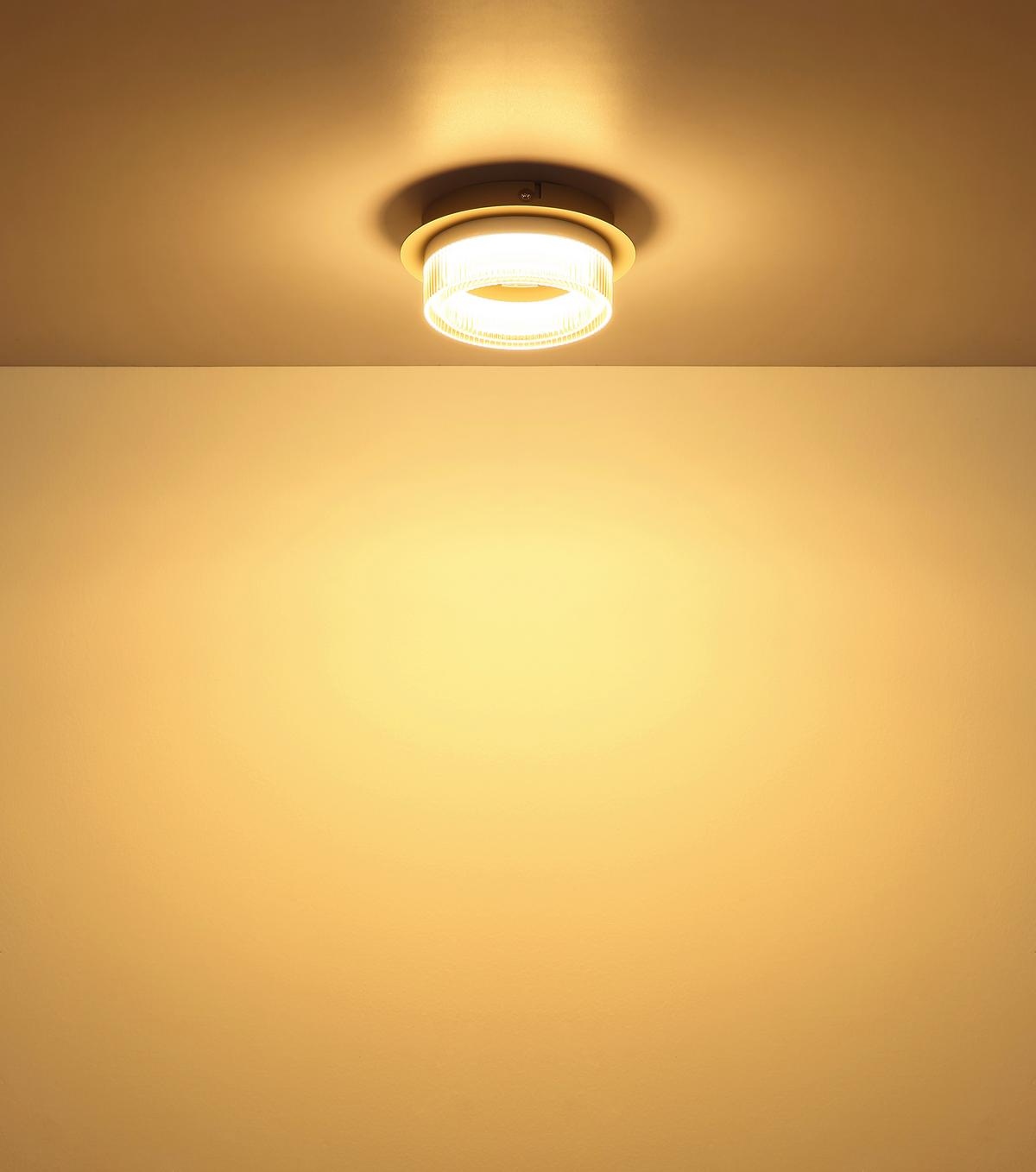 STROPNÉ LED SVIETIDLO MARLENNE - priehľadné/piesková, Design, kov/plast (16/7cm) - Globo
