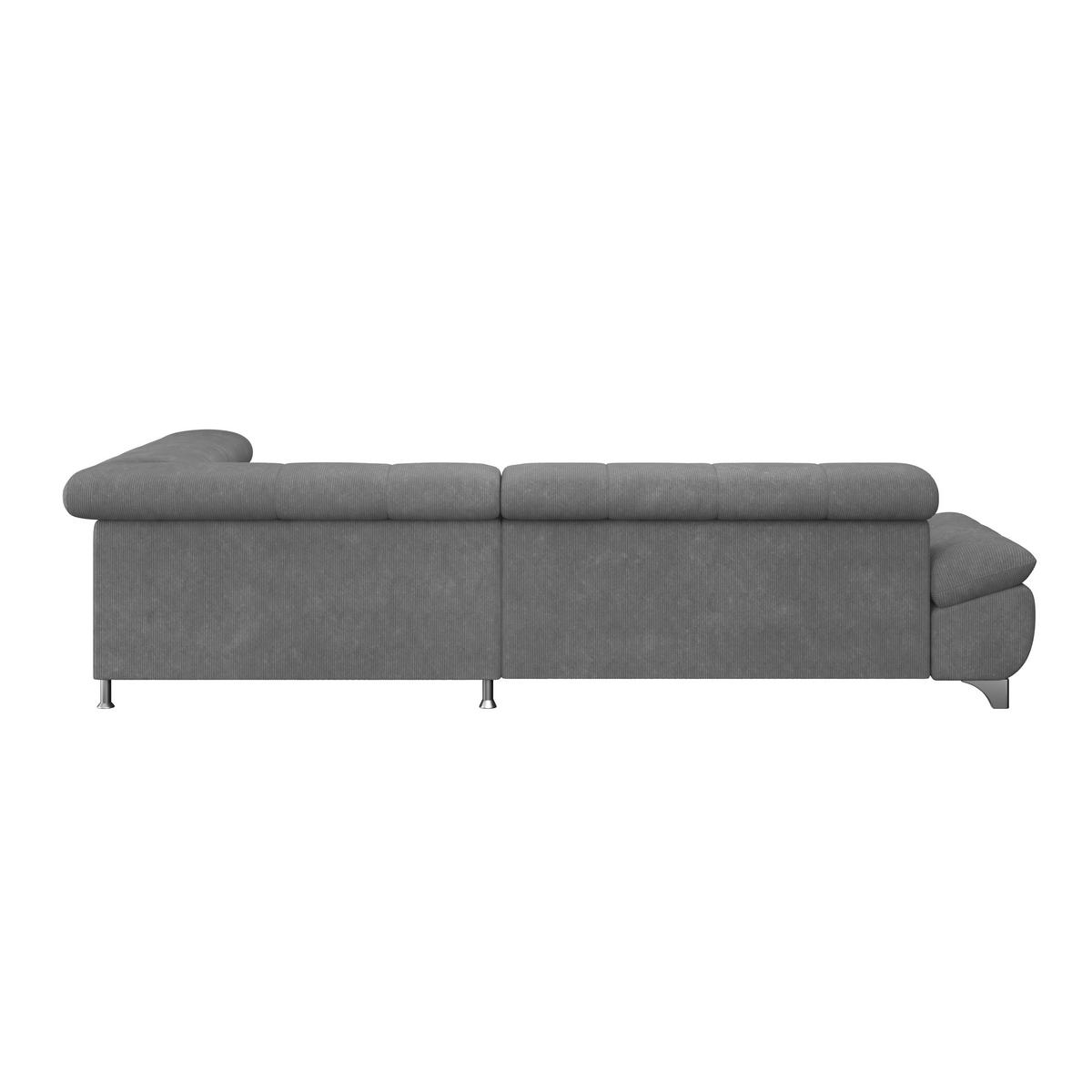 Ecksofa Gemini Anthrazit, B: 312cm - Chromfarben/Anthrazit, KONVENTIONELL, Textil (312/234cm)