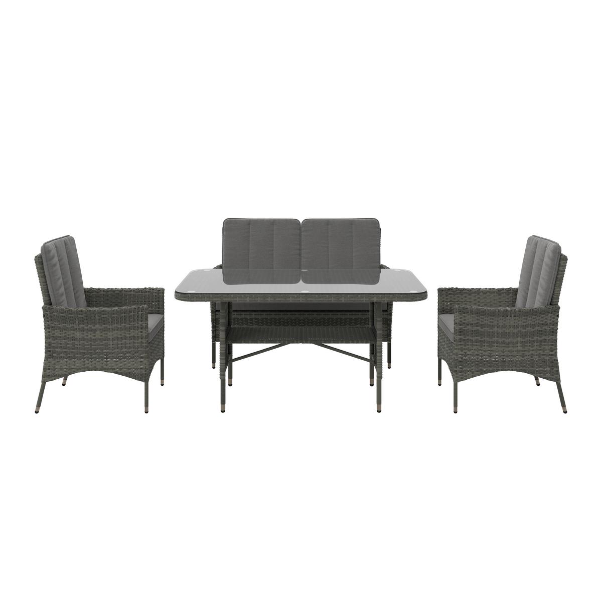 Lounge-garnitúra Verona - szürke, Modern, műanyag/Üveg - Beldano