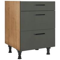 Kochfeldumbauschrank Easytouch - Eichefarben/Grün, MODERN, Holzwerkstoff (60,0/87,0/56,0cm) - Nobilia