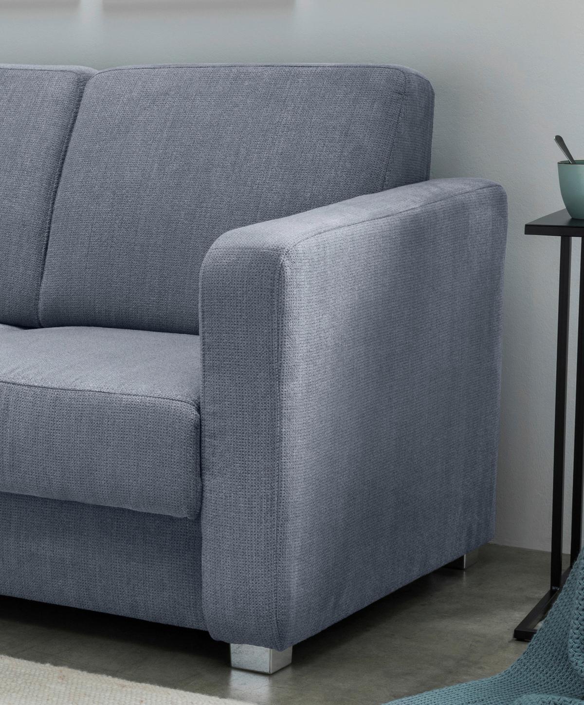 Schlafsofa Mia, Hellblau B: 159 Cm - Chromfarben/Hellblau, Basics, Textil (159/88/87cm) - Livetastic