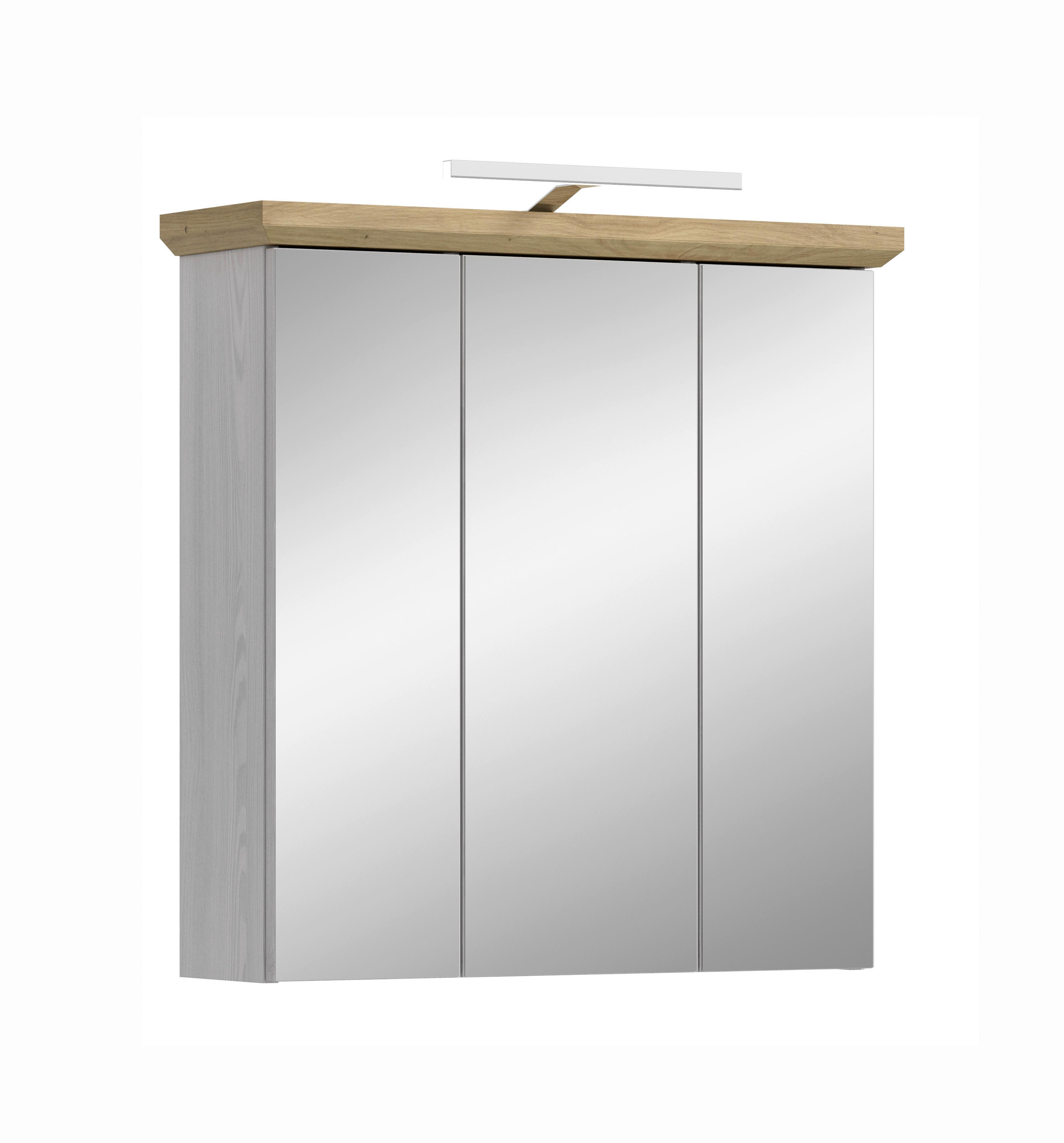 Spiegelschrank Verona Lärchefarben B: 69cm - Lärchefarben, Trend, Glas/Holzwerkstoff (69/71/21cm) - MID.YOU