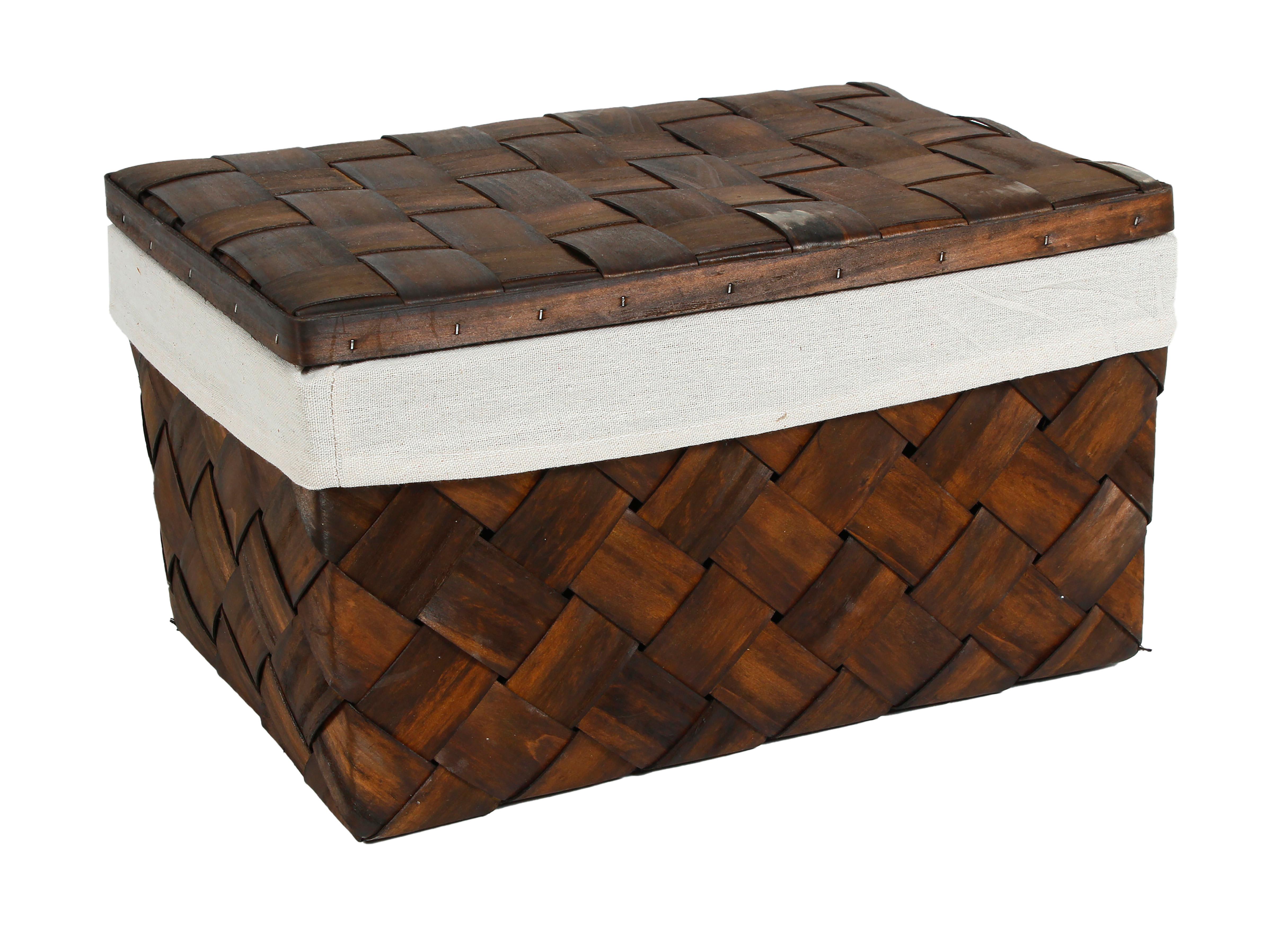 Korb Petra - S - Braun/Weiß, Basics, Holz/Textil (28/15/14cm) - Luca Bessoni