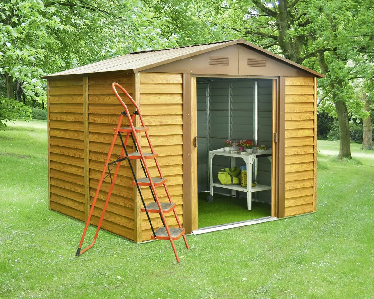 Gerätehaus Ohne Boden 278x215x323 - Hellbraun, Basics, Metall (278/215/323cm)