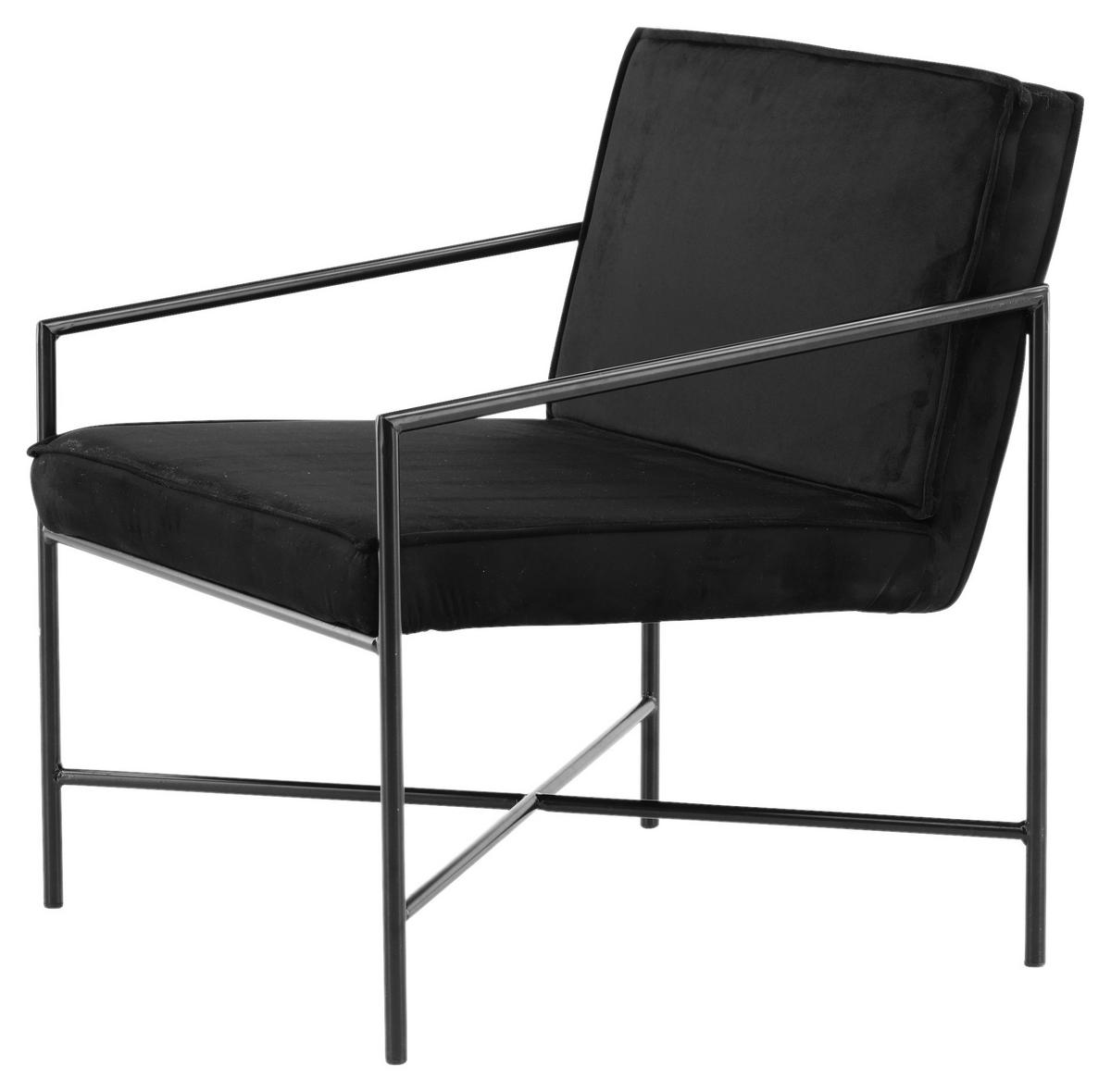 Sessel Rakel - Schwarz, Design, Textil/Metall (66/78/65cm) - Livetastic