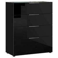 Kommode Mit Glasfront B: 83 Cm Gw-Oakland, Schwarz - Schwarz, KONVENTIONELL, Glas/Holzwerkstoff (83/101/42cm) - Germania