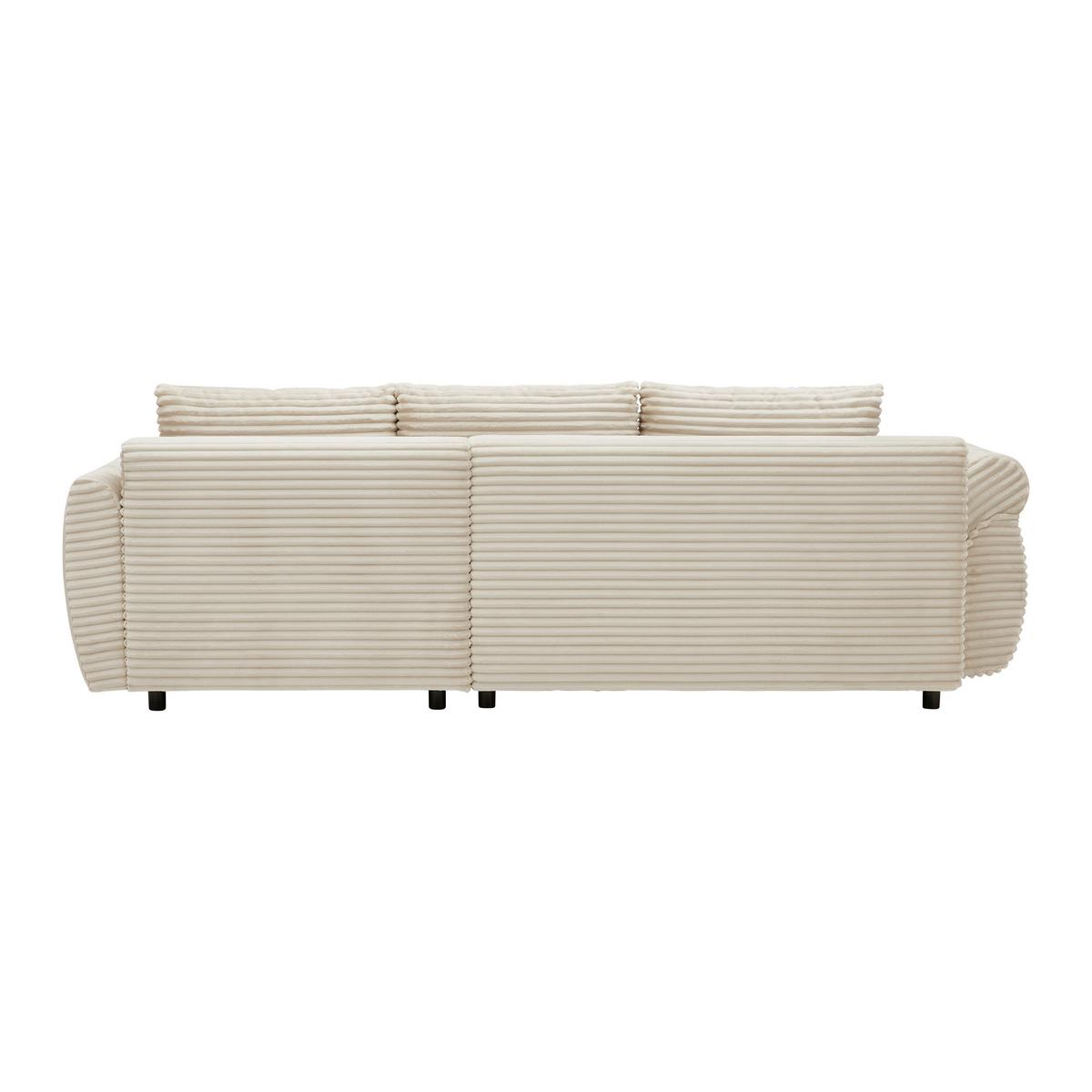 Sedačka Alantis Lux, pravá, krémová - černá/krémová, Lifestyle, kov/dřevo (263/175cm) - Mömax