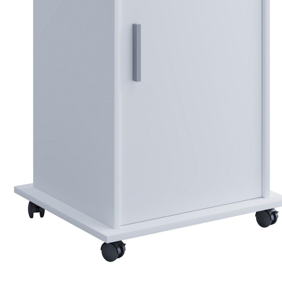 Stehpult mit Stauraum B: 60 cm H: 120 cm Meeta, Weiß - Weiß, Basics, Holzwerkstoff (60/50/120cm) - MID.YOU