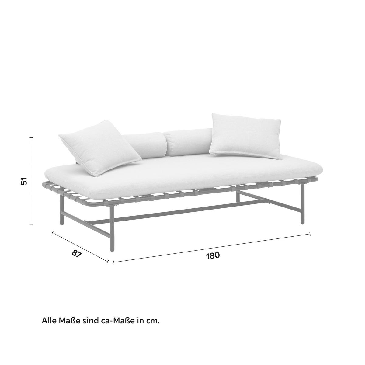 Záhradné lehátko NORAH - sivá, Modern, kov/textil (180/51/87cm) - Bessagi Garden