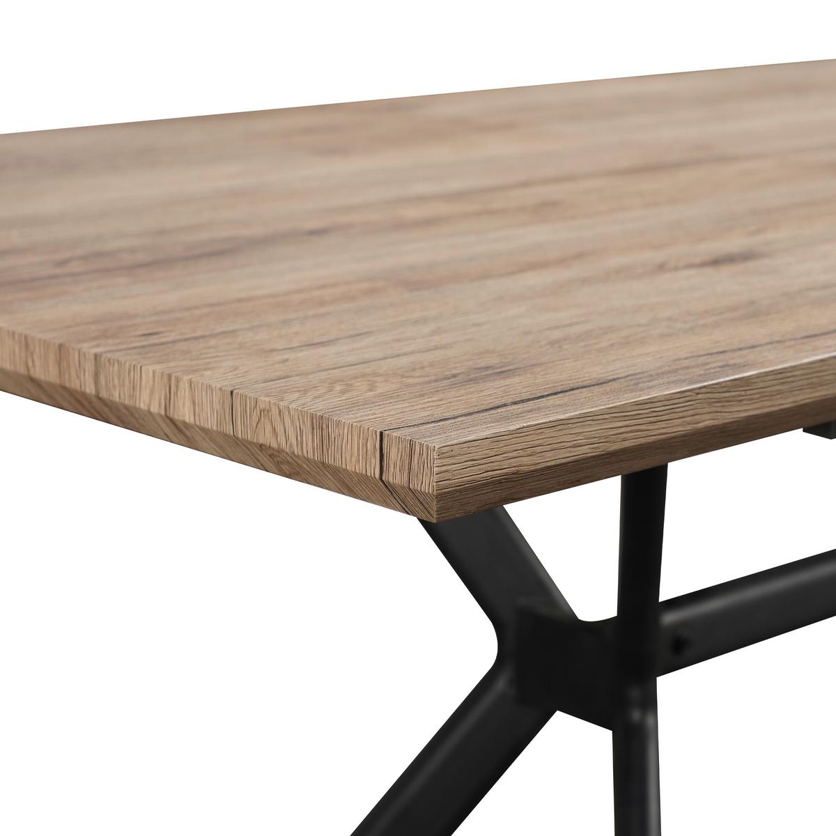Étkezőasztal Extend - natúr színű/fekete, Modern, faalapú anyag/fém (140/90/76cm) - MID.YOU