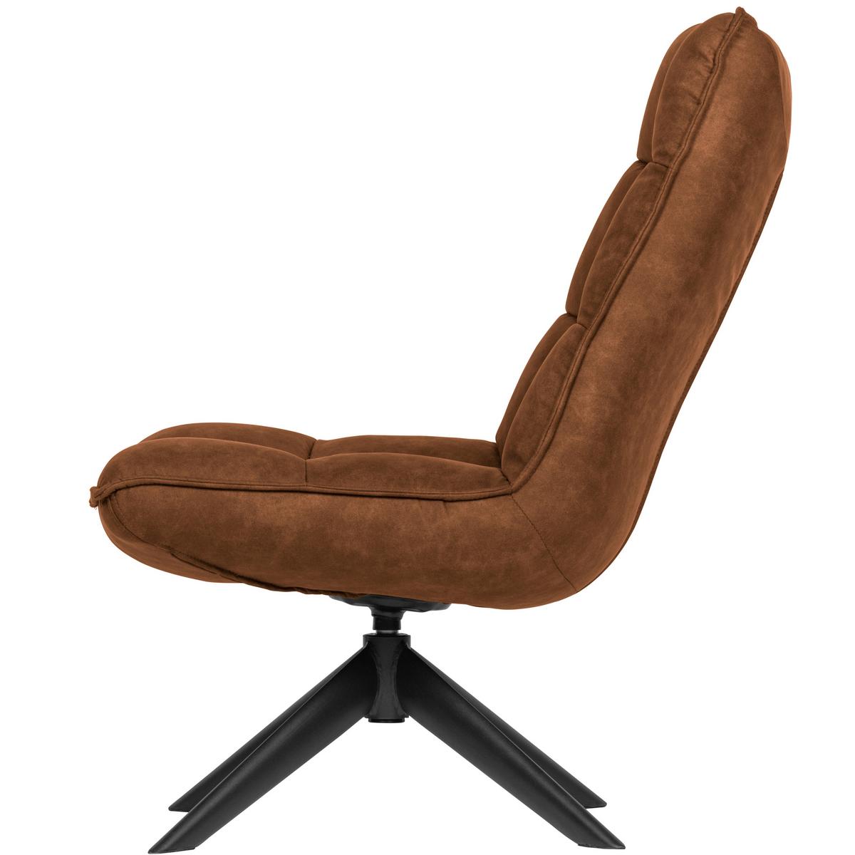 Sessel Jouke Cognac B: 70cm - Cognac/Schwarz, Design, Textil (70/97/85cm) - Livetastic