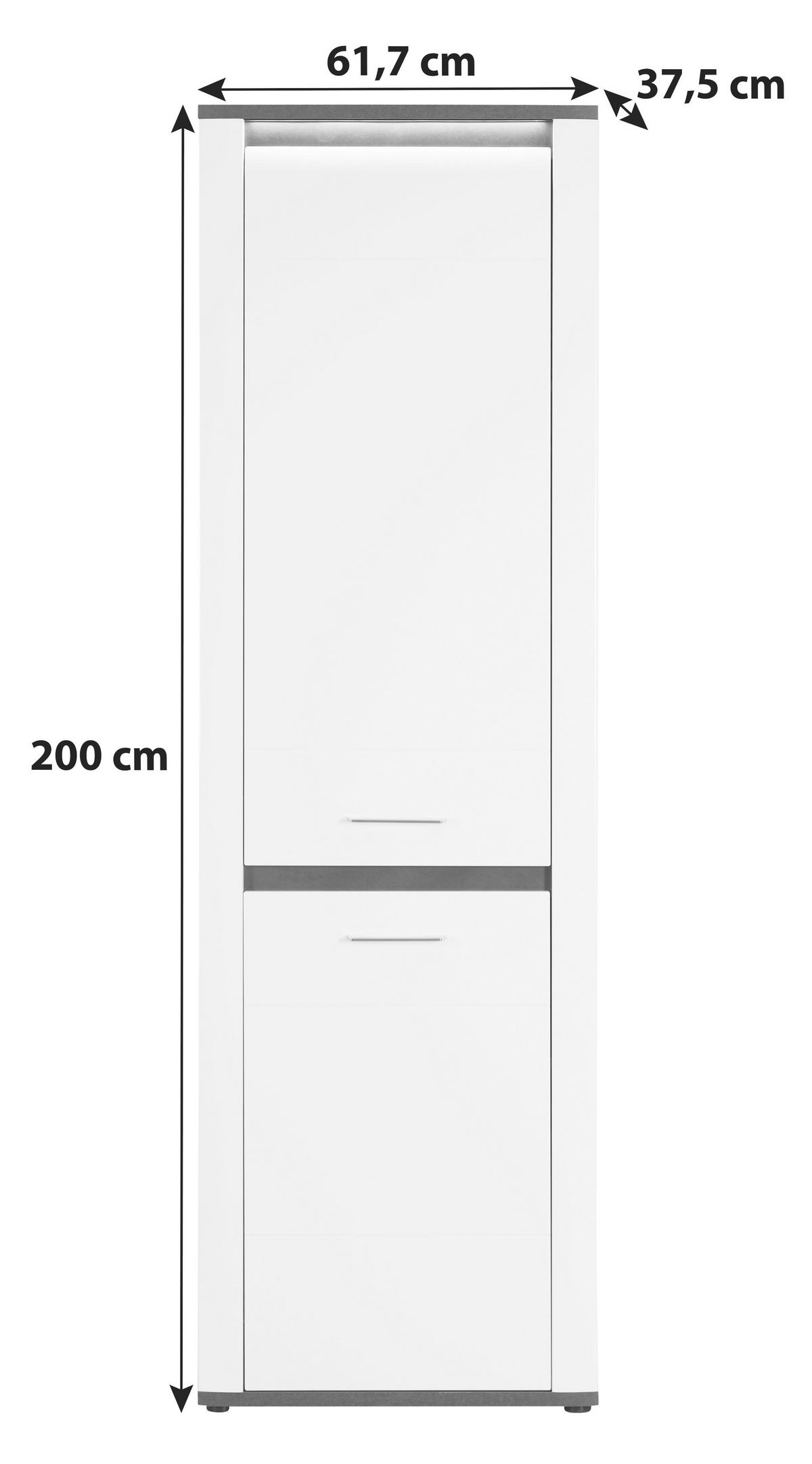 Szekrény Alassio - grafitszürke/fehér, Modern, faalapú anyag (61,7cm) - Luca Bessoni