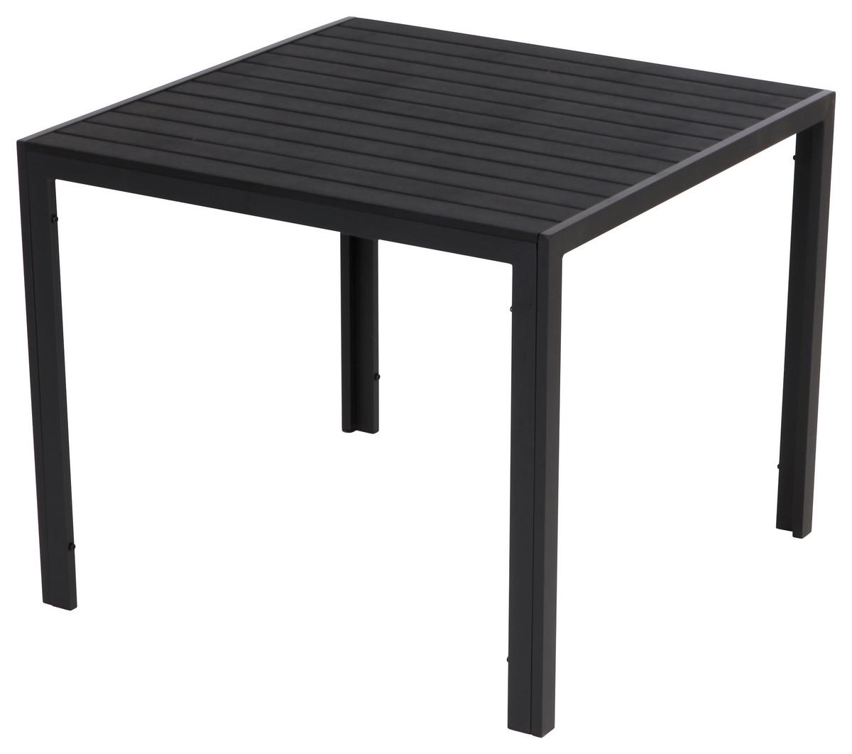 Gartentisch Milano Metall/ Kunststoff L: 90 cm - Dunkelgrau/Schwarz, MODERN, Kunststoff/Metall (90/74/90cm) - Beldano