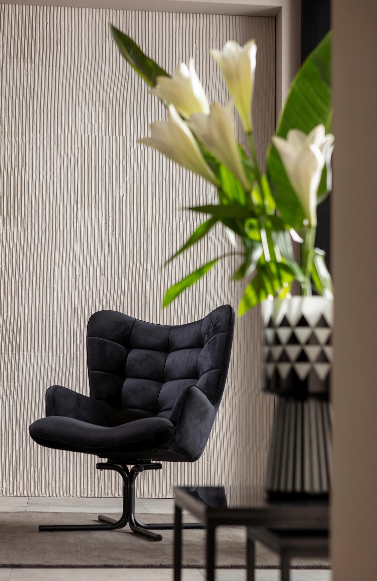 Sessel Oscar Schwarz B: 82 Cm - Schwarz, Design, Textil (82/95/73cm) - Kare-Design