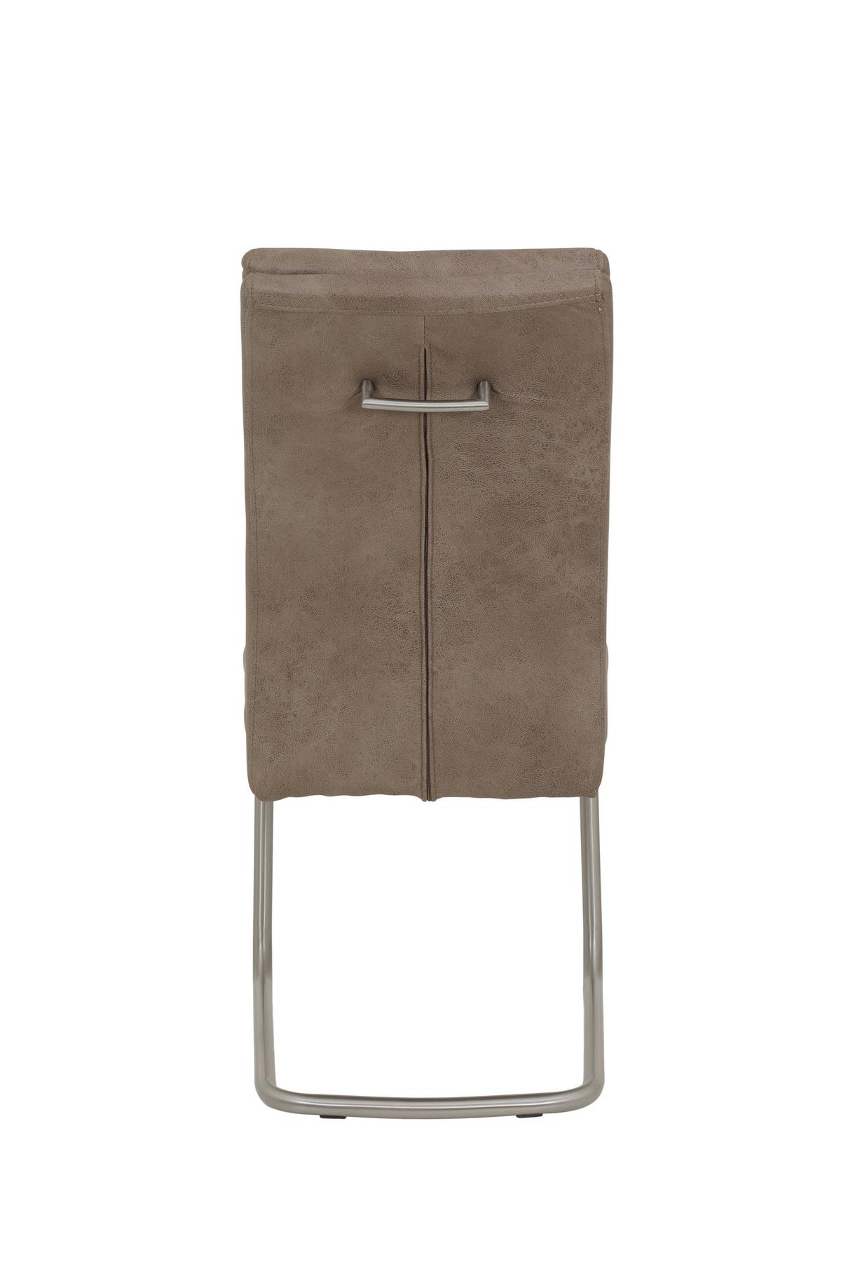 Tischgruppe Paula IIi G - Schlammfarben/Edelstahlfarben, MODERN, Holzwerkstoff/Textil (140 - 220/76/90cm) - MID.YOU