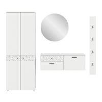 Garderobe Prisma Weiß B: 226 cm - Weiß, Design, Glas/Holzwerkstoff (226/192/34cm) - MID.YOU