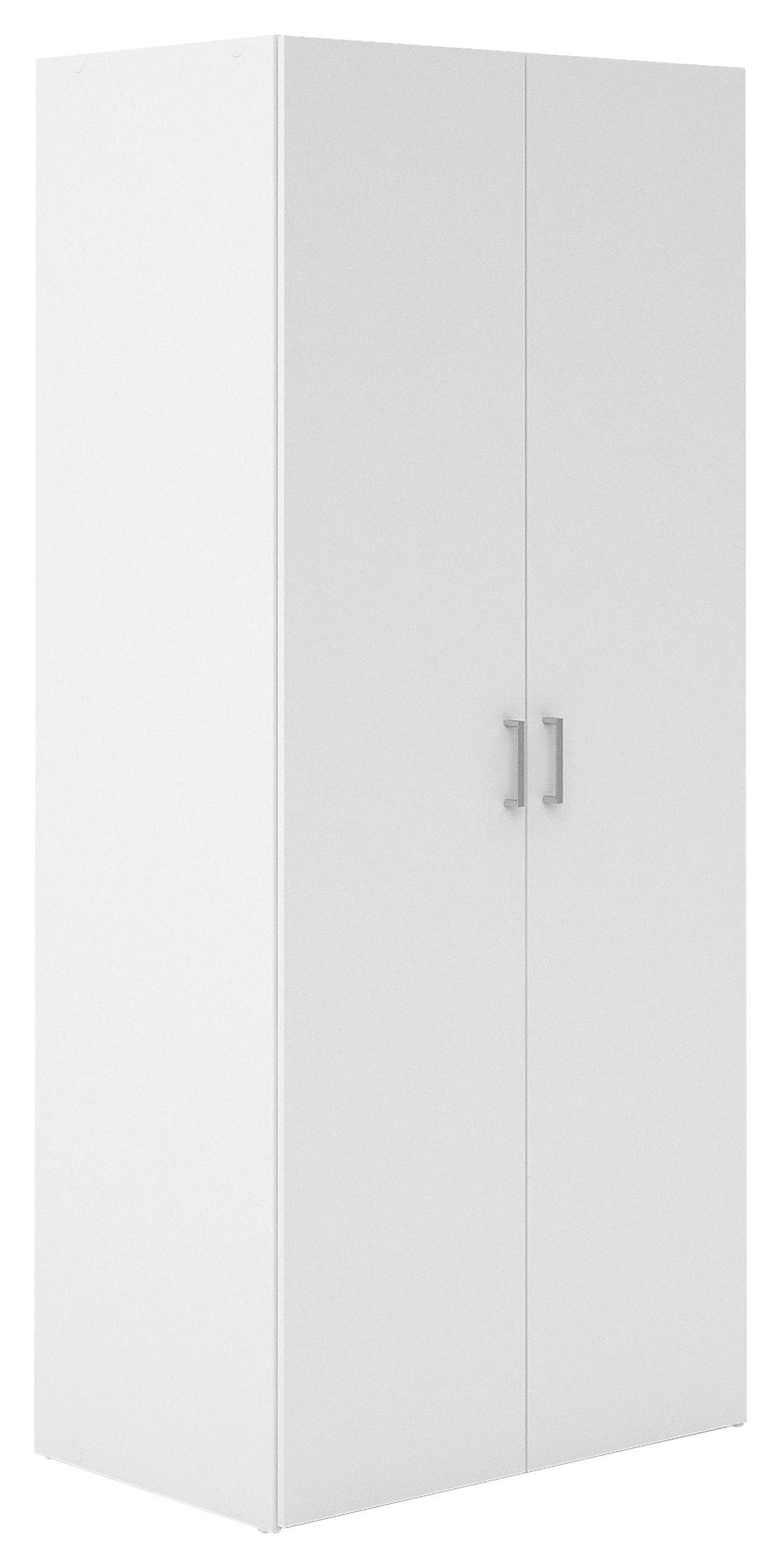 Drehtürenschrank 77,6cm Space, Weiß - Weiß, Basics, Holzwerkstoff (77,6/175,4/49,5cm) - P & B
