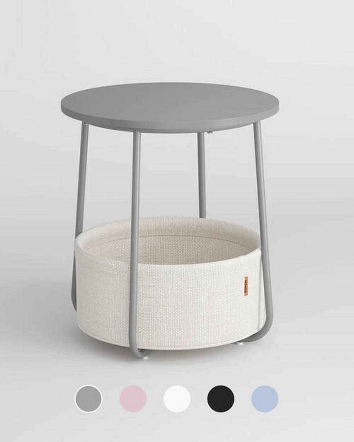 ODKLÁDACÍ STOLEK ECO - šedá/bílá, Design, kov/dřevo (45/45/51cm) - Boxxx
