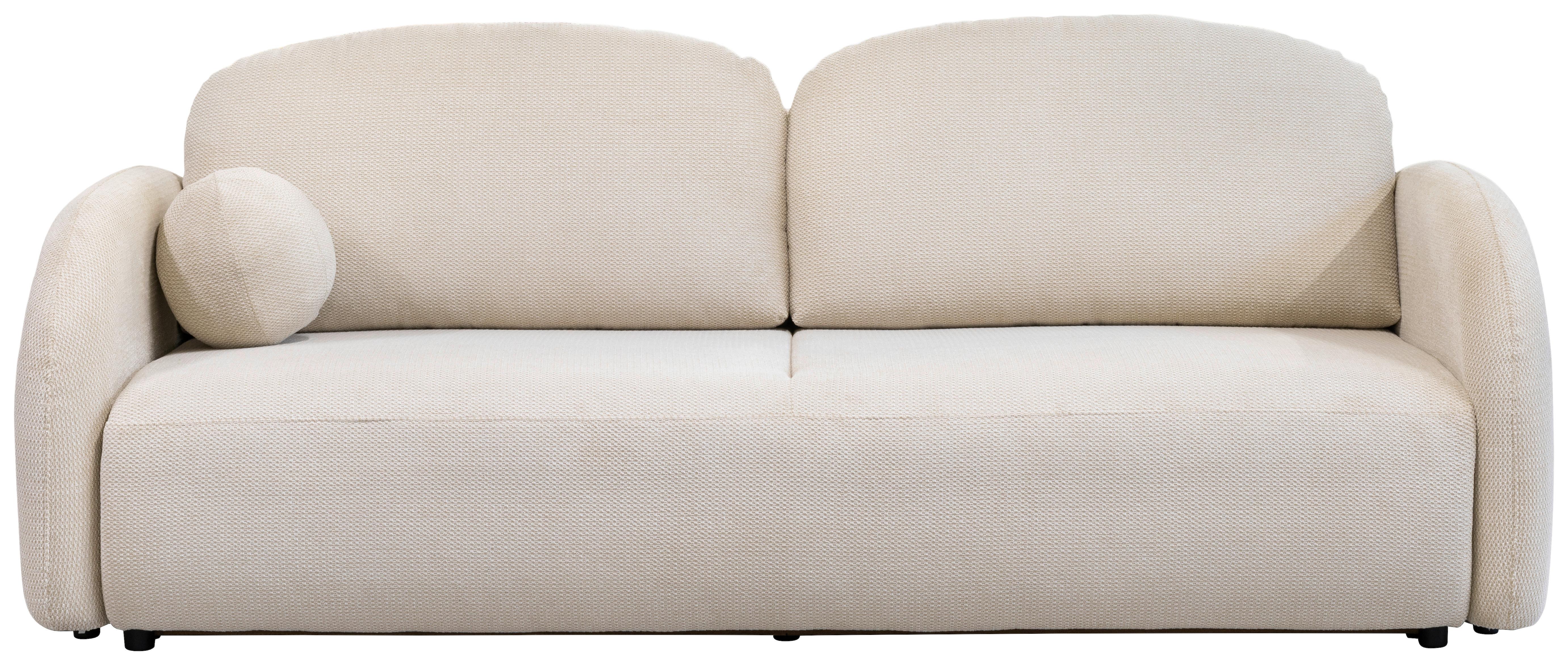 Schlafsofa Roma Beige, B: 230 cm - Beige/Schwarz, Design, Textil (230/90/105cm)