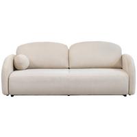 Schlafsofa Roma Beige, B: 230 cm - Beige/Schwarz, Design, Textil (230/90/105cm)