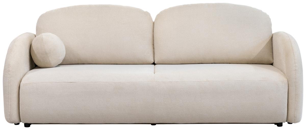 Schlafsofa Roma Beige, B: 230 cm - Beige/Schwarz, Design, Textil (230/90/105cm)