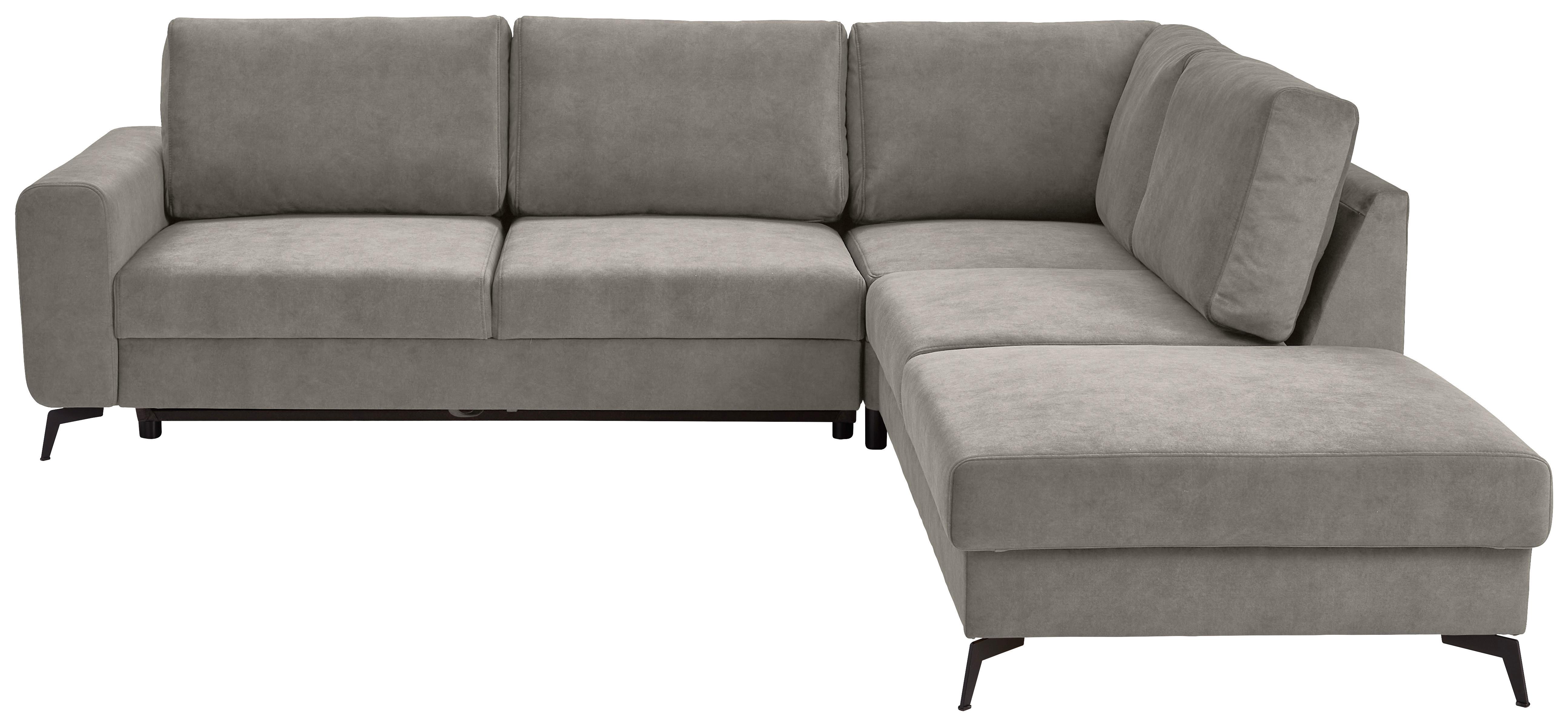 Sedací souprava ADESSO, pravá, světle šedá barva - černá/světle šedá, Konvenční, kov/textil (275/257cm) - MID.YOU