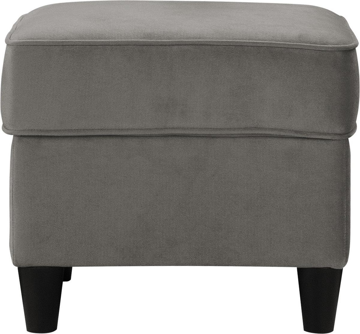 Hocker Baron Grau B: 52 cm - Schwarz/Grau, Design, Textil (52/45/52cm) - MID.YOU
