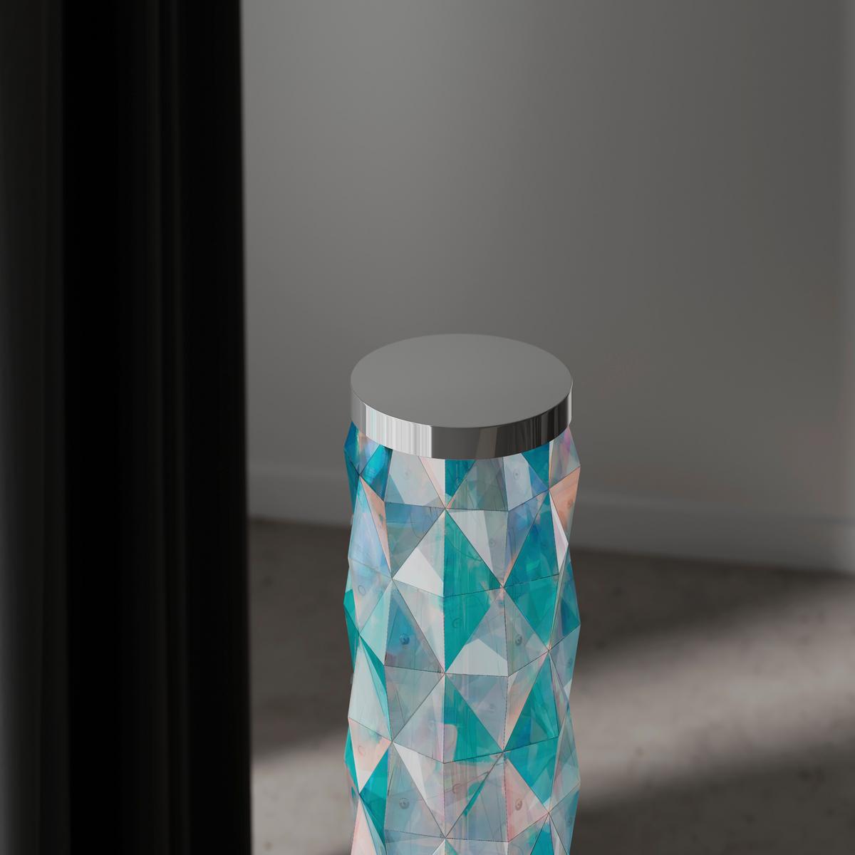 Led-es Állólámpa Chioma - krómszínű/áttetsző, Basics, műanyag (17/97,5cm) - Luca Bessoni