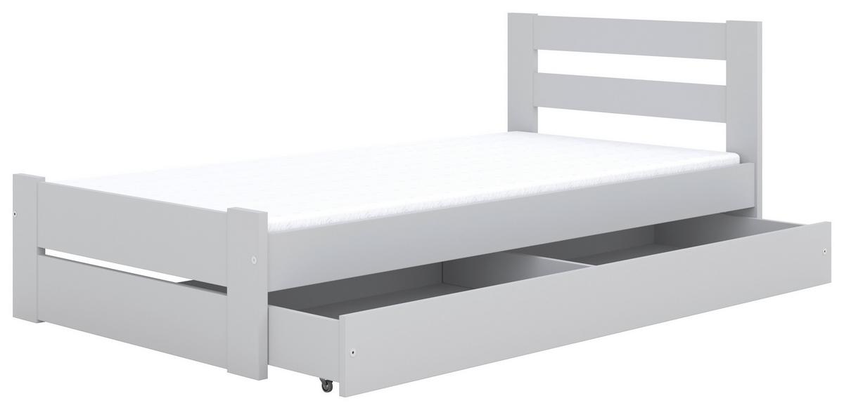 Kinder-/Juniorbett Emil Weiß B: 80cm - Birkefarben/Weiß, MODERN, Holz/Holzwerkstoff (80/180cm) - MID.YOU