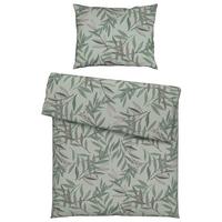 POSTEĽNÁ BIELIZEŇ STITCHED LEAVES - zelená/hnedofialová, textil (140/200cm) - Modern Living