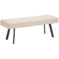 Sitzbank Paros Ohne Lehne Beige, B: 140 Cm - Beige/Schwarz, KONVENTIONELL, Textil (140/49/47cm) - MID.YOU