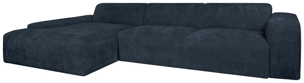 Ecksofa Hannah Blau 170x343 cm - Blau/Schwarz, Design, Textil (170/343cm) - MID.YOU
