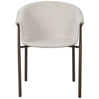 Armstuhl Erna Beige Leinenoptik - Beige/Braun, MODERN, Textil/Metall (59/80/57cm) - MID.YOU