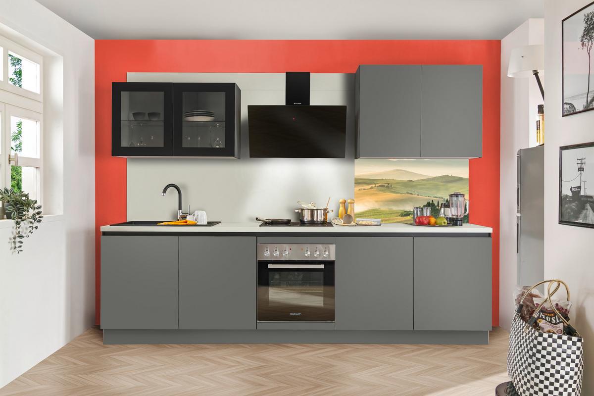 Küchenblock Clean - Anthrazit, Basics, Holzwerkstoff (300cm) - Express