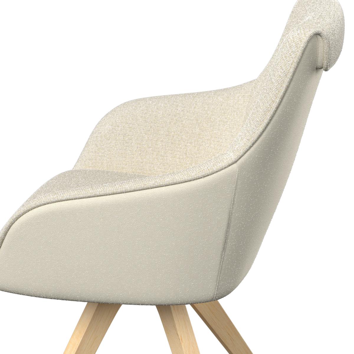 STOLIČKA S PODRÚČKAMI SERENA - krémová/farba duba, Modern, drevo/textil (62/86/65cm) - Bessagi Home